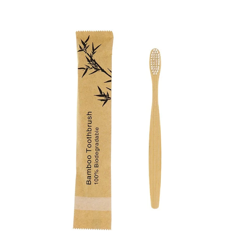 50Pcs Eco-Friendly Kids Bamboo Toothbrush Soft Bristles