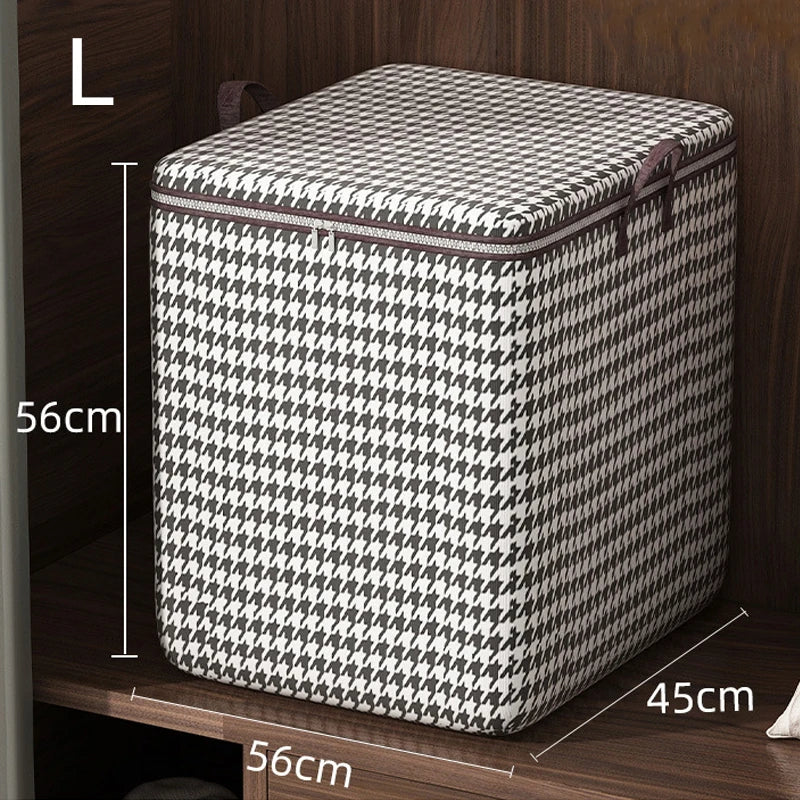 Eco-Friendly Houndstooth Storage Bag Large Capacity Folding Clothes