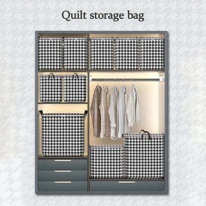 Eco-Friendly Houndstooth Storage Bag Large Capacity Folding Clothes