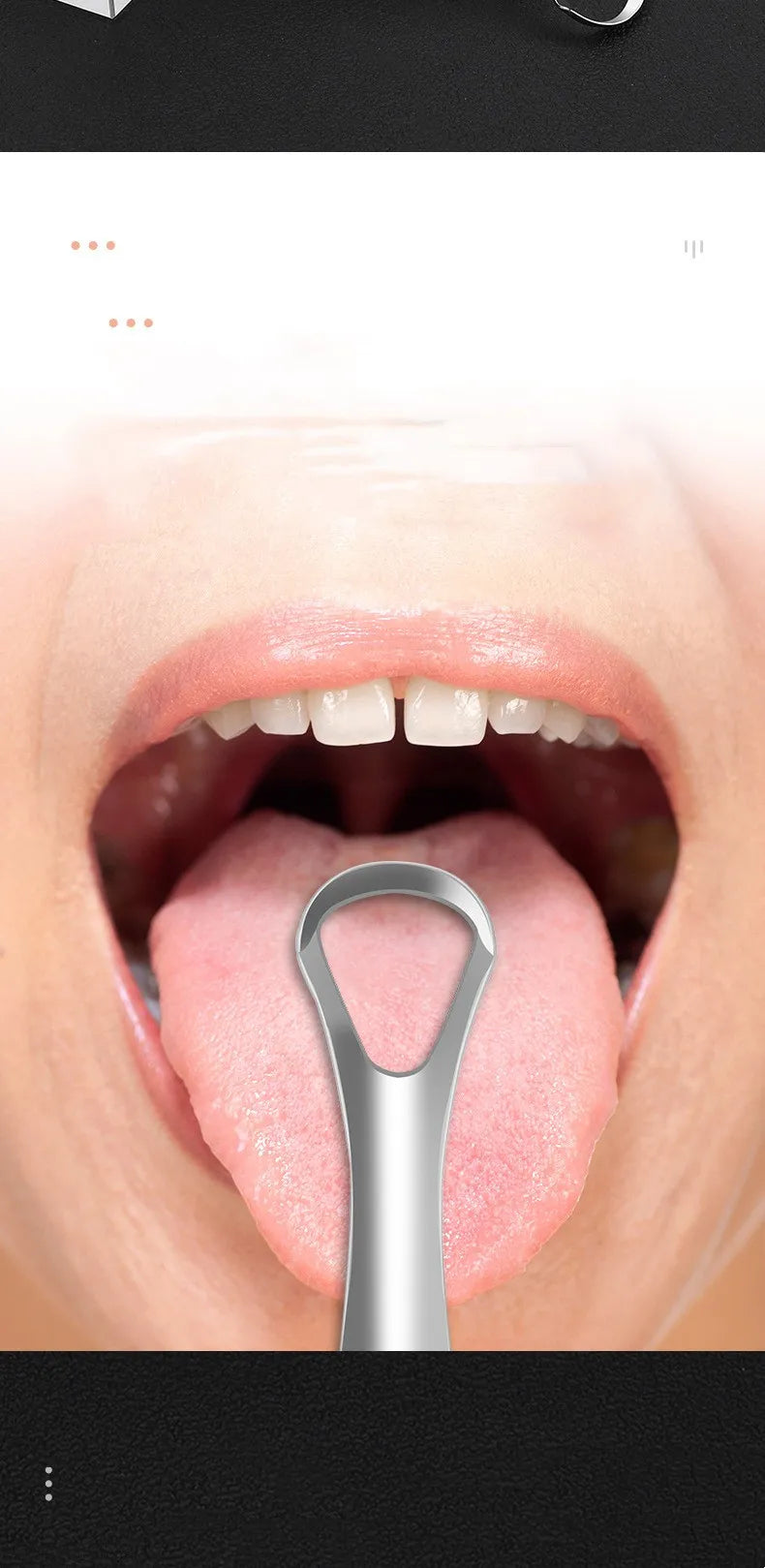 Eco-Friendly 3 Pcs/set Stainless Steel Tongue Scraper Metal Tongue Cleaner