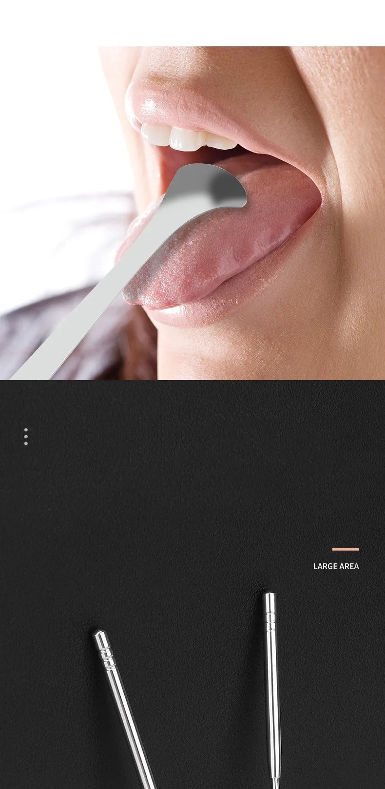 Eco-Friendly 3 Pcs/set Stainless Steel Tongue Scraper Metal Tongue Cleaner