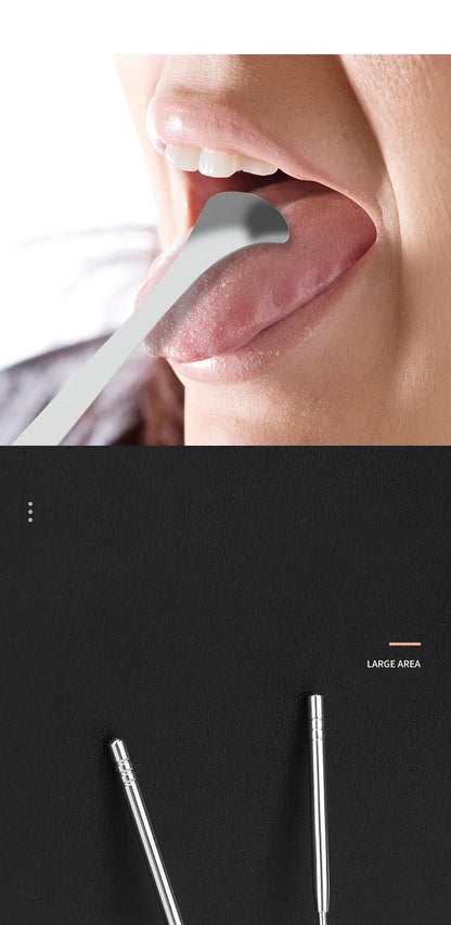 Eco-Friendly 3 Pcs/set Stainless Steel Tongue Scraper Metal Tongue Cleaner