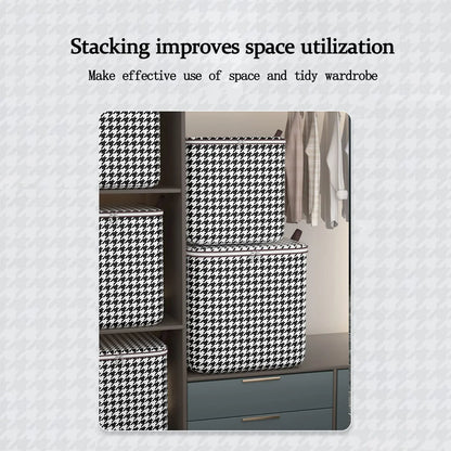 Eco-Friendly Houndstooth Storage Bag Large Capacity Folding Clothes
