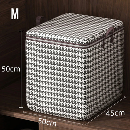 Eco-Friendly Houndstooth Storage Bag Large Capacity Folding Clothes